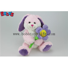 Juguete de conejito rosado del juguete del animal relleno con la flor del sol como regalos de la tarjeta del día de San Valentín Bos1155